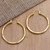 Gold-Plated Bamboo-Inspired Hoop Earrings 'Charming Bamboo'