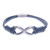 Blue Leather Unisex Pendant Bracelet 'Cool Infinity in Blue'