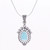 Chalcedony and Sterling Silver Pendant Necklace 'Sky Mirror'