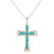 Unisex Sterling Silver Pendant Necklace with Cross Motif 'Heavenly Message'