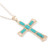 Unisex Sterling Silver Pendant Necklace with Cross Motif 'Heavenly Message'