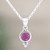 Hand Crafted Ruby and Sterling Silver Pendant Necklace 'Air Bubble in Pink'