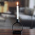 Black Powder Coated Wrought Iron Candle Holder from India 'Modern Glow'