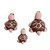 Set of 3 Tortoise-shaped Hand-painted Ceramic Figurines 'Tortoise Family'