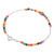 Multicolored Chalcedony and Silver Beaded Charm Bracelet 'Round Rainbow'