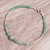 Thai Green Quartz  Silver Beaded Bracelet with Floral Charm 'Round Beauty'