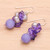 Handcrafted Multi-Gemstone Purple Dangle Earrings 'Purple Paradise'