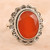 Sterling Silver and Faceted Carnelian Single Stone Ring 'Fiery Dazzle'