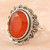 Sterling Silver and Faceted Carnelian Single Stone Ring 'Fiery Dazzle'