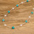 Polished Cultured Pearl and Turquoise Beaded Necklace 'Innocence and Hope'