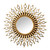 Wood Sun Wall Mirror with Bronze and Glass Accents 'Ethereal Sunshine'