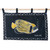 Handcrafted Cotton Wall Hanging of Fish in Black and Yellow 'Night Bubbles'