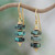 18k Gold-Plated Dangle Earrings with Hematite Gems 'Sea Bohemian'