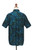 Men's Rayon Shirt with Leafy Batik Print in Green and Blue 'Night Jungle'