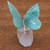 Handcrafted Green Quartz Butterfly Sculpture from Brazil 'Spring Wings'