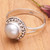Sterling Silver Cocktail Ring with Grey Cultured Pearl 'Pearly Ocean'
