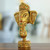Handcrafted Kadam Wood Ganesha Sculpture in Golden Hues 'Supreme Ganesha'