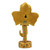 Handcrafted Kadam Wood Ganesha Sculpture in Golden Hues 'Supreme Ganesha'