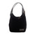 Modern Leather-Accented Cube Suede Handbag in Black 'Miss Onyx'