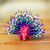 Hand-Painted Wood Alebrije Porcupine Figurine in Fuchsia 'Cute Porcupine in Fuchsia'