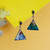 Triangle-Shaped Cool-Toned Silver and Resin Dangle Earrings 'Dulcet Balance'