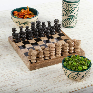 Stone Chess Set with Marble Board and Wooden Chess Box Classic