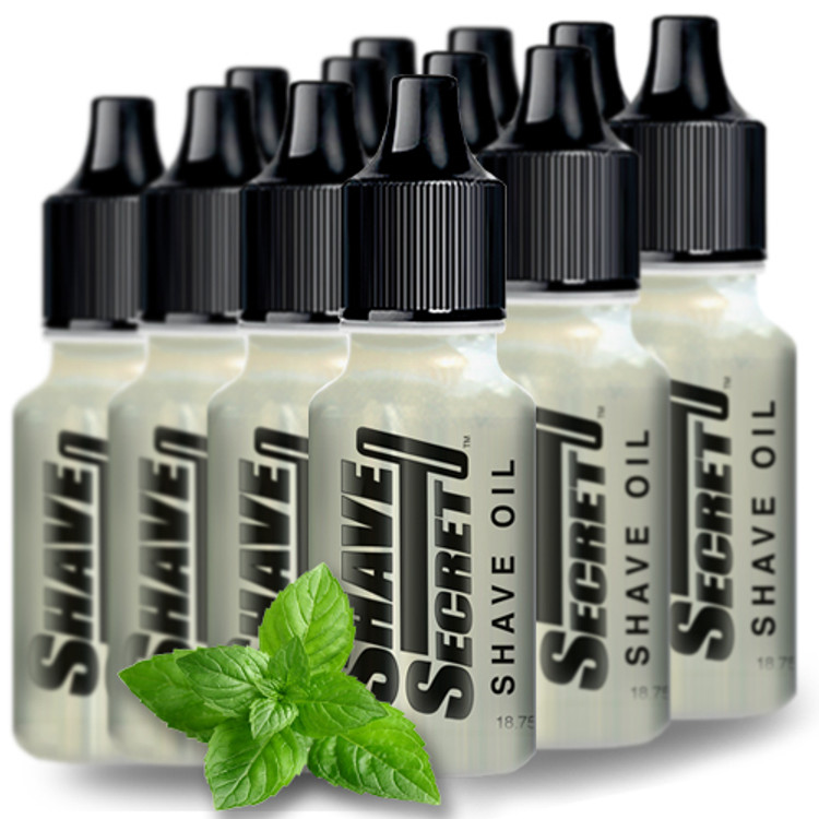 Shave Secret Shaving Oil
(12 - 18.75 ml bottles) - Shave Secret Shaving Oil provides the most comfortable, smooth shave ever! Shave Secret takes the place of all shaving creams, soaps, gels, powders, after shave and moisturizing lotions.