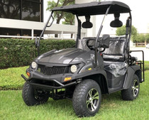 Carbon Fiber - Fully Loaded Cazador OUTFITTER 200 Golf Cart 4 Seater UTV (FRONT LEFT VIEW)