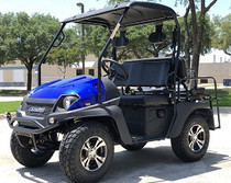 Blue - Fully Loaded Cazador OUTFITTER 200 Golf Cart 4 Seater UTV - BLUE (FRONT LEFT VIEW)