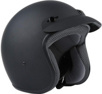 Adult Motorcycle 3/4 Open Face Helmet with Visor Cafe Racer Cruiser DOT Approved S M L XL