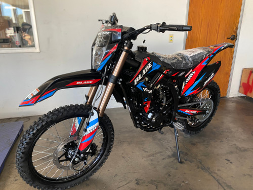 RPS Blade 250 Dirt Bike 5-Speed Manual With NIBBI Carburetor, Digital Dashboard, and Adjustable Rear Air Shock RPS Blade 250 Dirt Bike 5-Speed Manual With NIBBI Carburetor, Digital Dashboard, and Adjustable Rear Air Shock