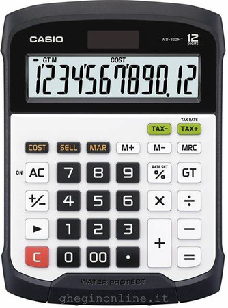 CASIO 12 Digit Splash Proof Desktop Calculator (WD-320MT)