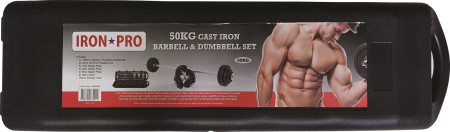 IRON PRO 50KG Adjustable Barbell/Dumbbell Set (50KBBDBS)