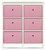 HOME MASTER 6-Drawer Pine Wood Storage Chest with Pink Fabric Baskets (264636)