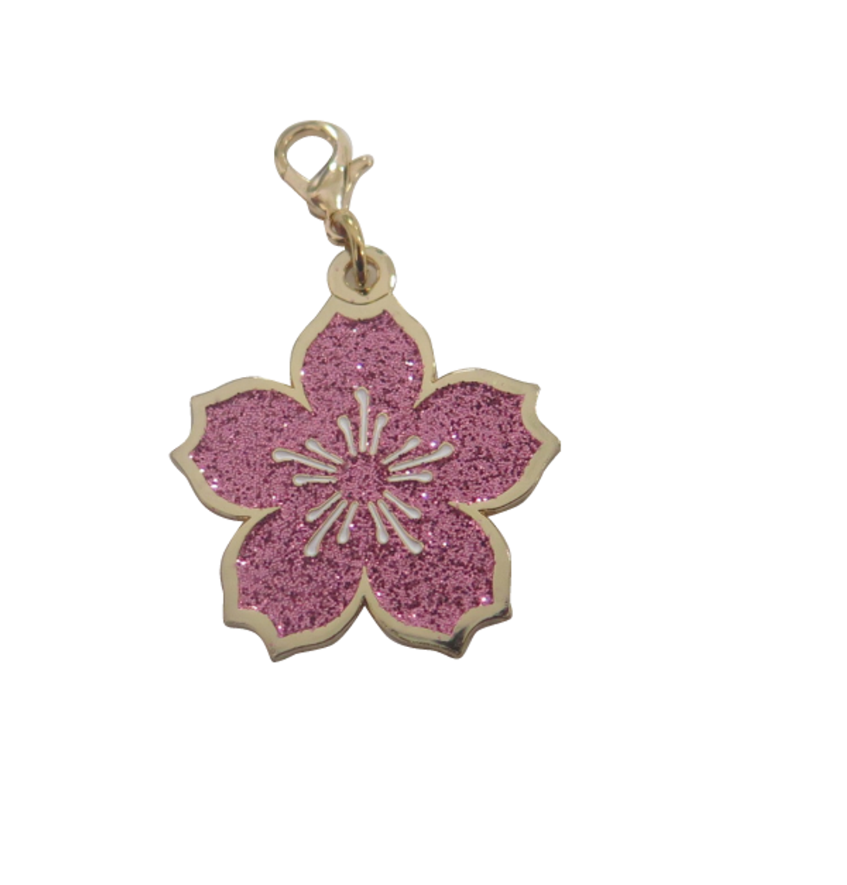 Diamond Pink Clover Flower Sparkle Keychain