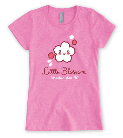 Little Blossom Girls Tee  Neon Hot Pink