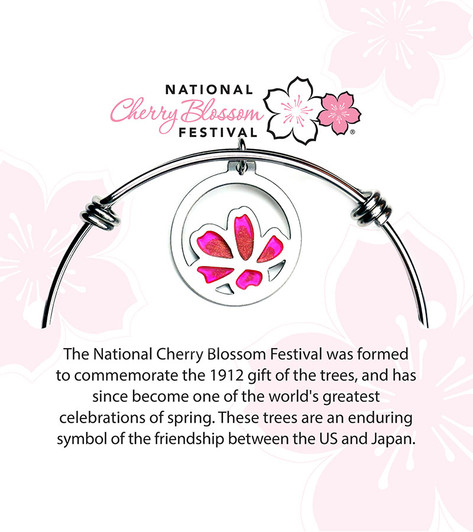 Hand Painted Cherry Blossom Bracelet