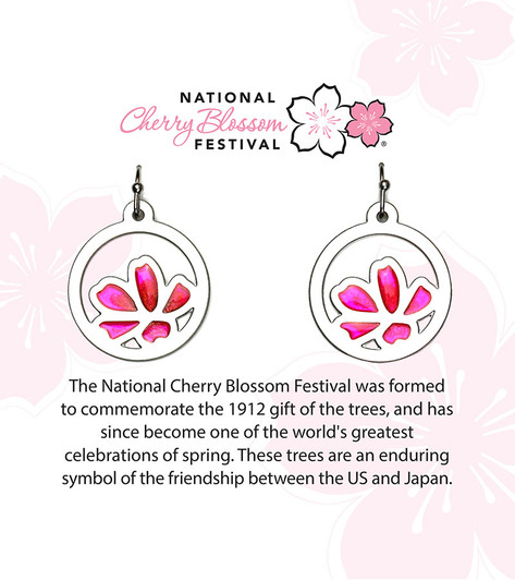 Hand Painted Cherry Blossom Earrings