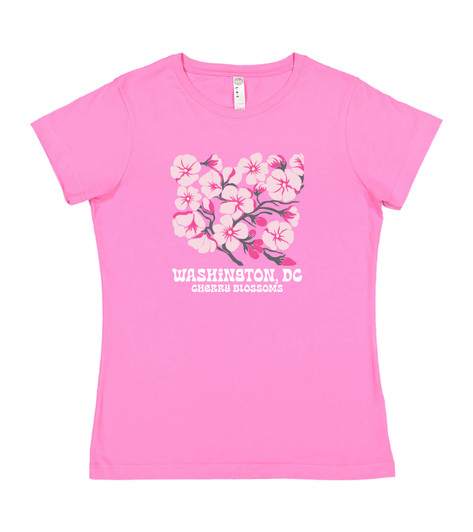 Abstract Blossom Ladies Tee Raspberry