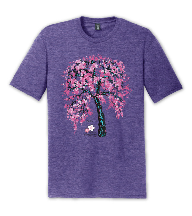 National Cherry Blossom Festival  It's Always Springtime Tri-Blend Purple Frost Tee 