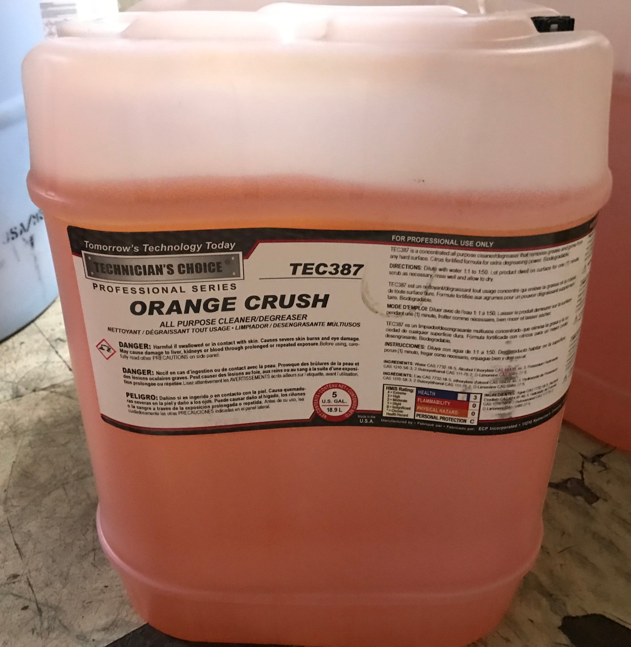 TEC 387 Orange Crush All-Purpose Cleaner - 5 Gallon