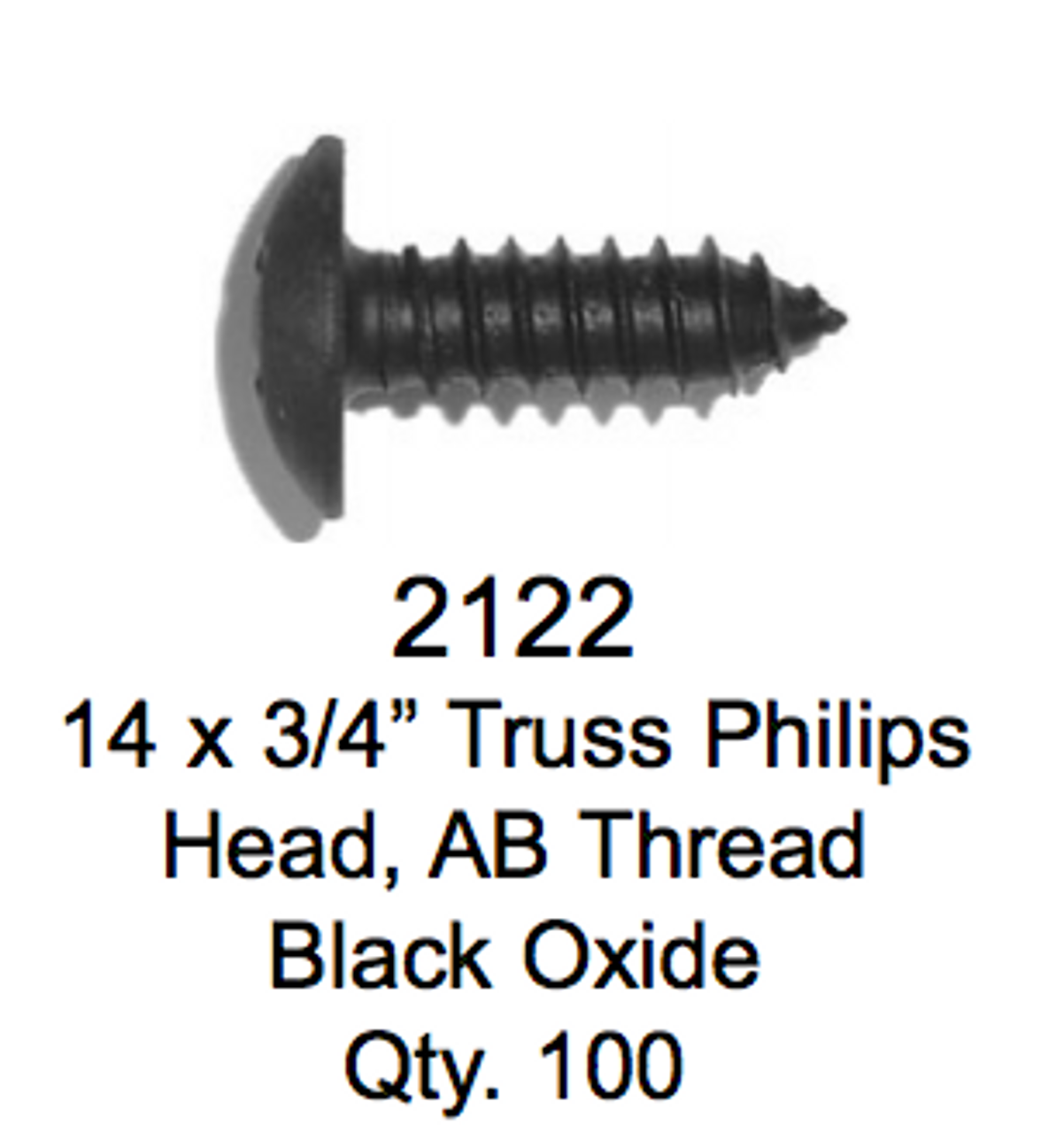 License Plate Fasteners 2122 Truss Head