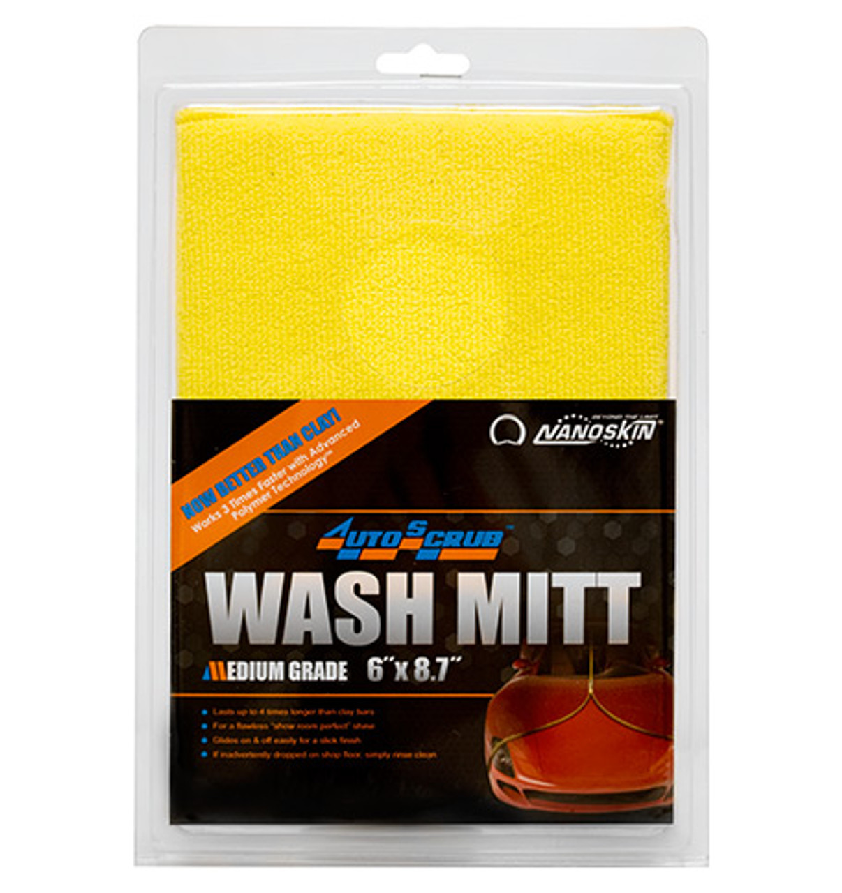 NanoSkin Autoscrub Wash Mitt Fine Grade, 6 X 8.7, Blue, Pack of 1