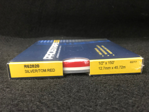 R62820 Silver/Tomato Red 1/2" Dual Color Multi-stripe 1/2" x 150'