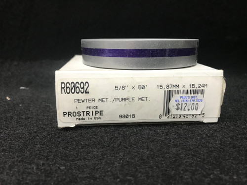 R60692 Pewter Metallic/Purple Metallic Multi Stripe 5/8" x 50'