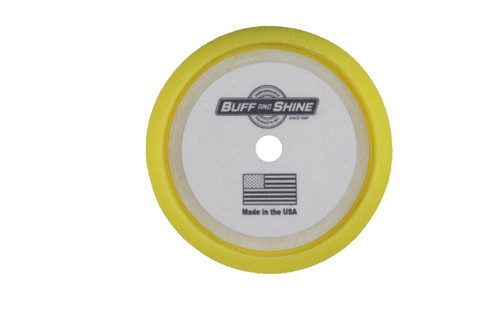 8" Yellow Foam Light Cut/ Polishing Pad, Recessed Back Grip Pad (3000G)