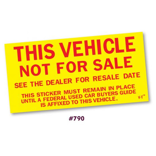 This Vehicle is Not for Sale- 100pk (#790)