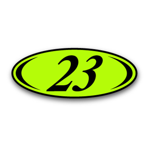 Chartreuse & Black Two Digit Oval Year Model (EZ225-C)