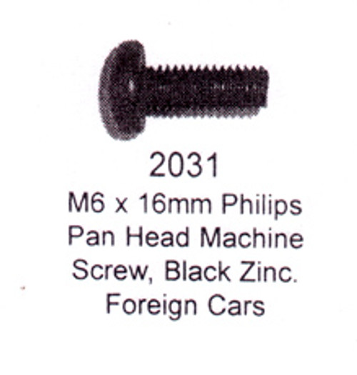 License Plate Fasteners 2031 Pan Head Machine Screw