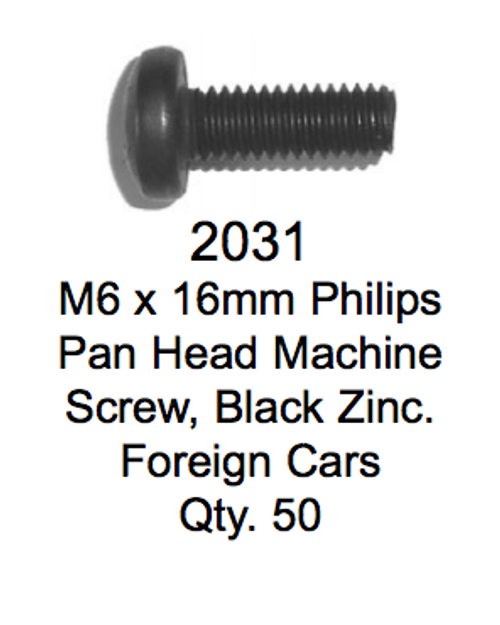 License Plate Fasteners 2031 Pan Head Machine Screw